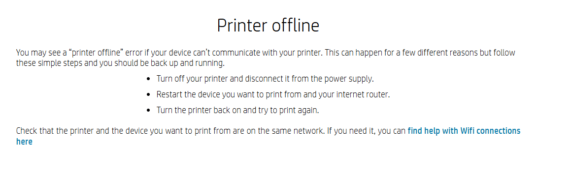 Printer Showing Offline- Reconnect or Update Drivers
